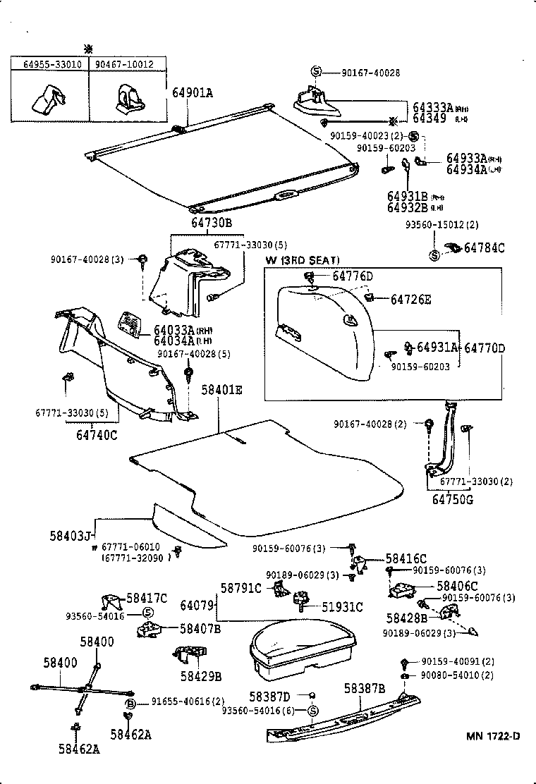 64933-06010 BRACKET, TONNEAU COVER HOLDER, RH product image