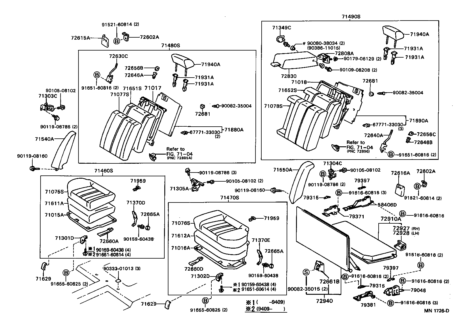 71017-06030 FRAME SUB-ASSY, REAR SEAT BACK, RH product image