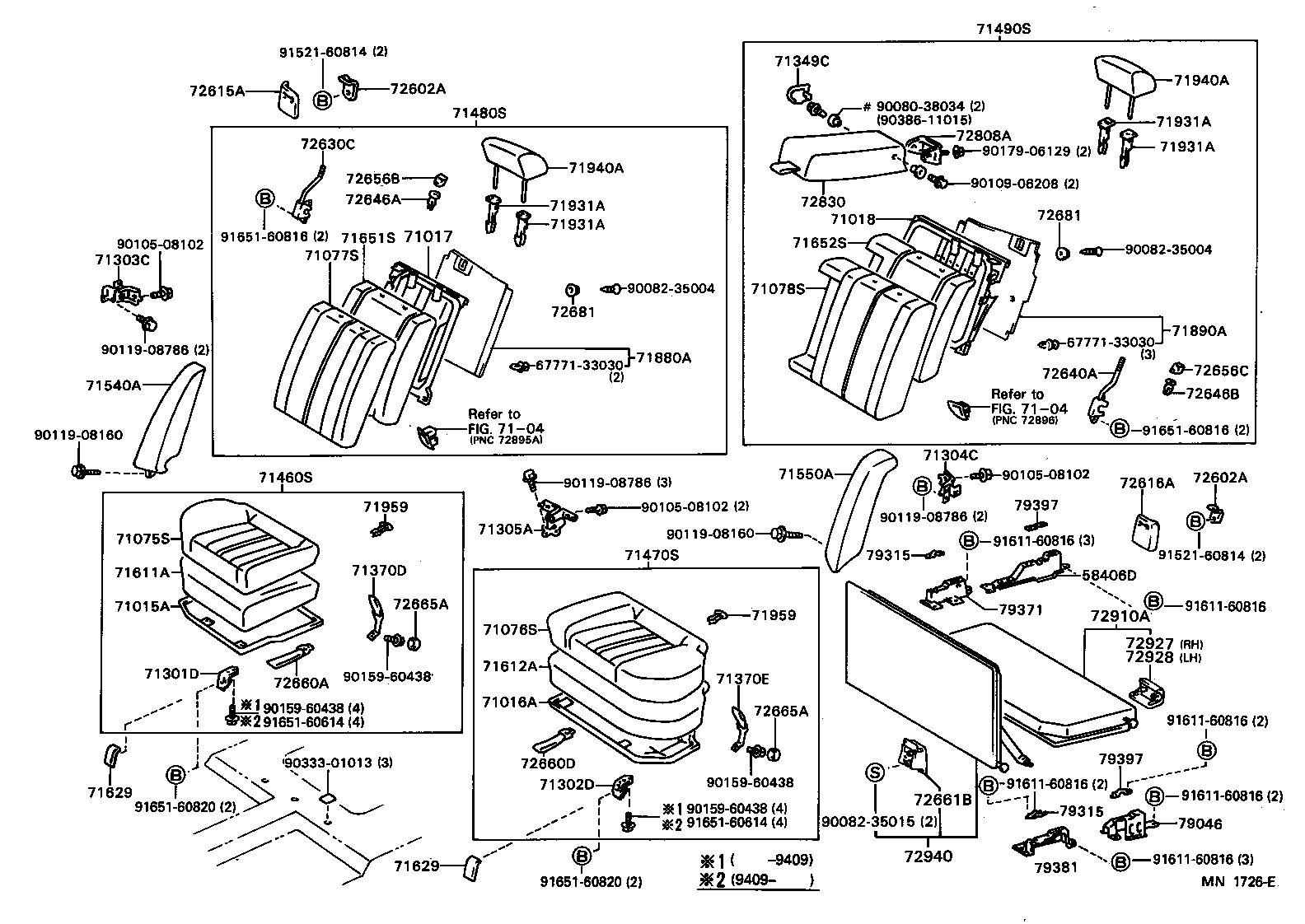 71015-AA020 FRAME SUB-ASSY, REAR SEAT CUSHION product image
