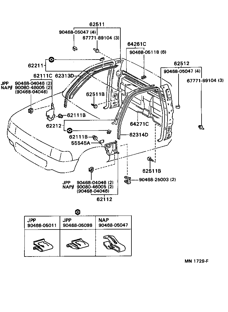 Toyota 55545-04020-J0 COVER, FUSE BOX OPENING