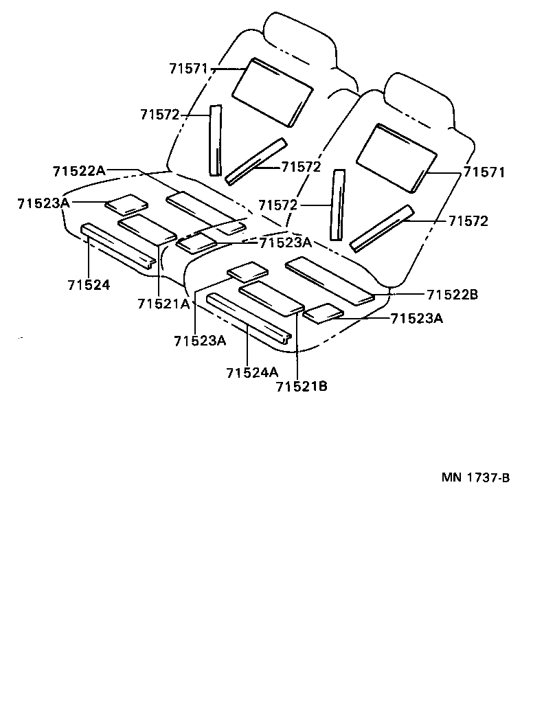71630-31010 SPRING ASSY, FRONT SEAT BACK, RH(FOR SEPARATE TYPE) product image