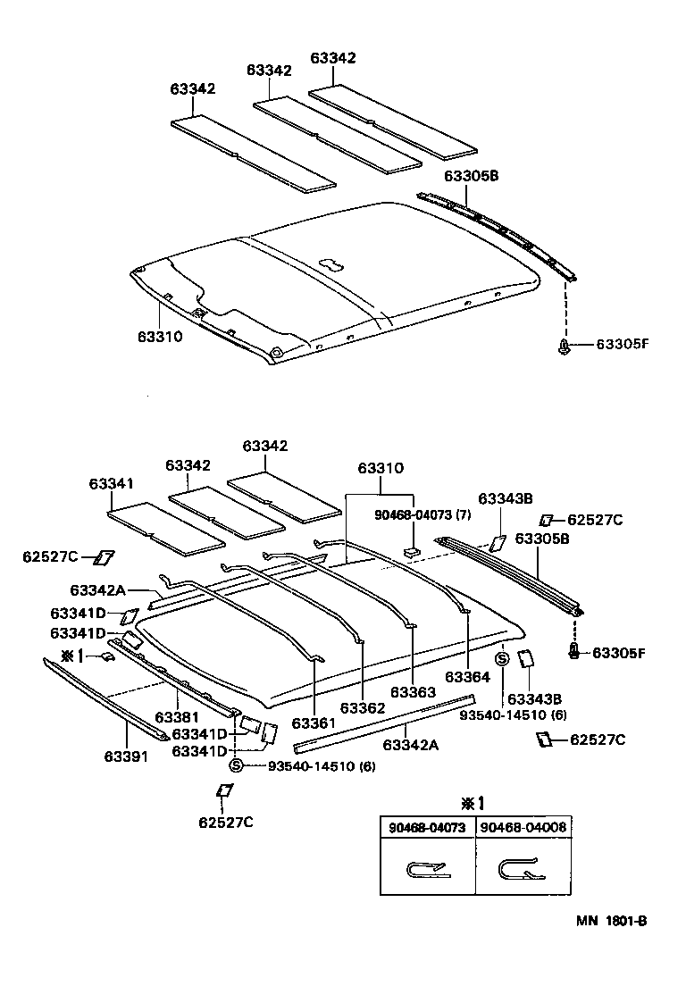 63341-12150 PAD, ROOF SILENCER, FRONT product image