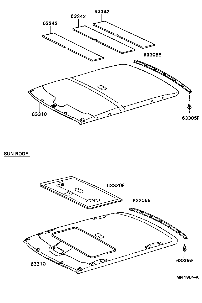 Toyota 63341-13100 PAD, ROOF SILENCER, NO.1