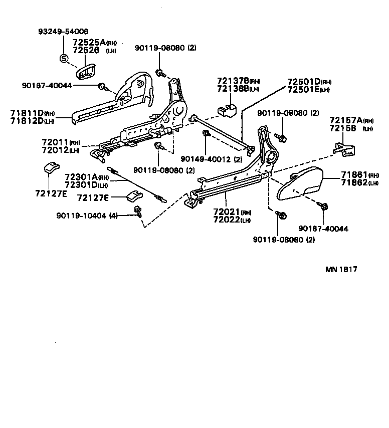 71610-12440 SPRING ASSY, FRONT SEAT CUSHION, RH(FOR SEPARATE TYPE) product image