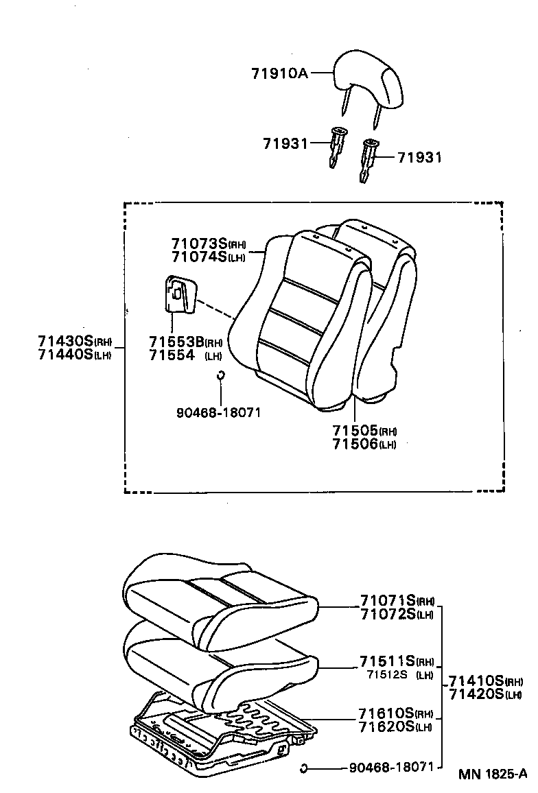 71610-12440 SPRING ASSY, FRONT SEAT CUSHION, RH(FOR SEPARATE TYPE) product image
