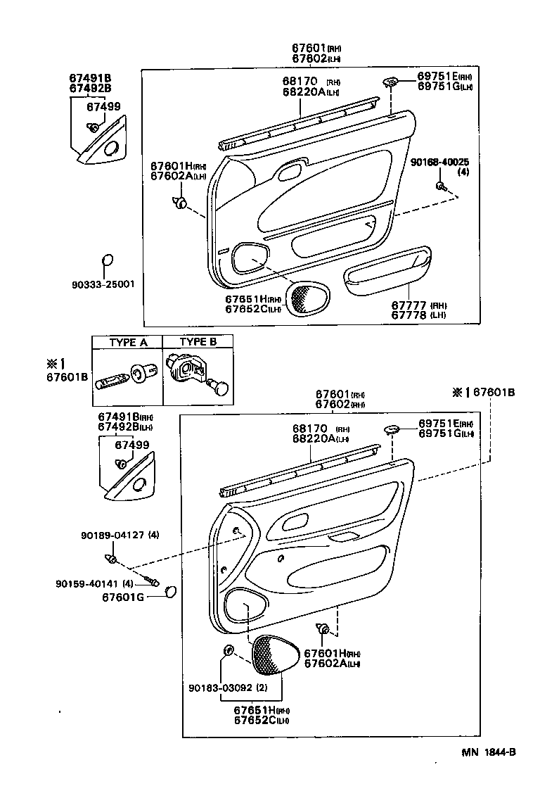 68101-12810 GLASS SUB-ASSY, FRONT DOOR, RH product image