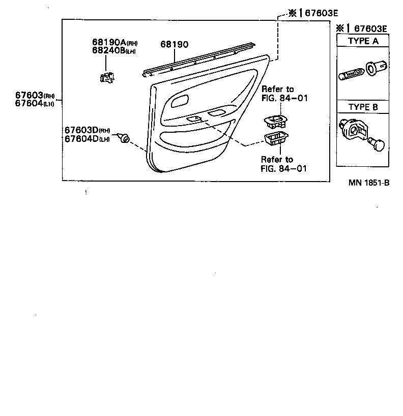 68103-12481 GLASS SUB-ASSY, REAR DOOR, RH product image