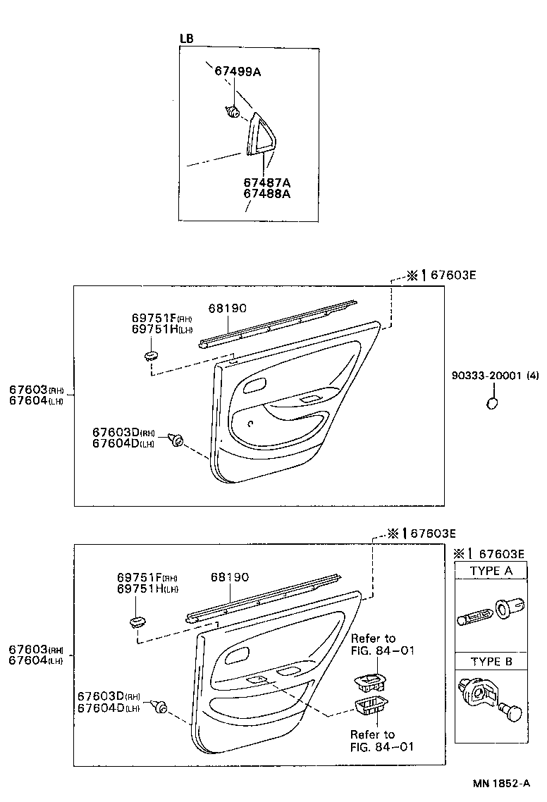 67003-12650 PANEL SUB-ASSY, REAR DOOR, RH product image