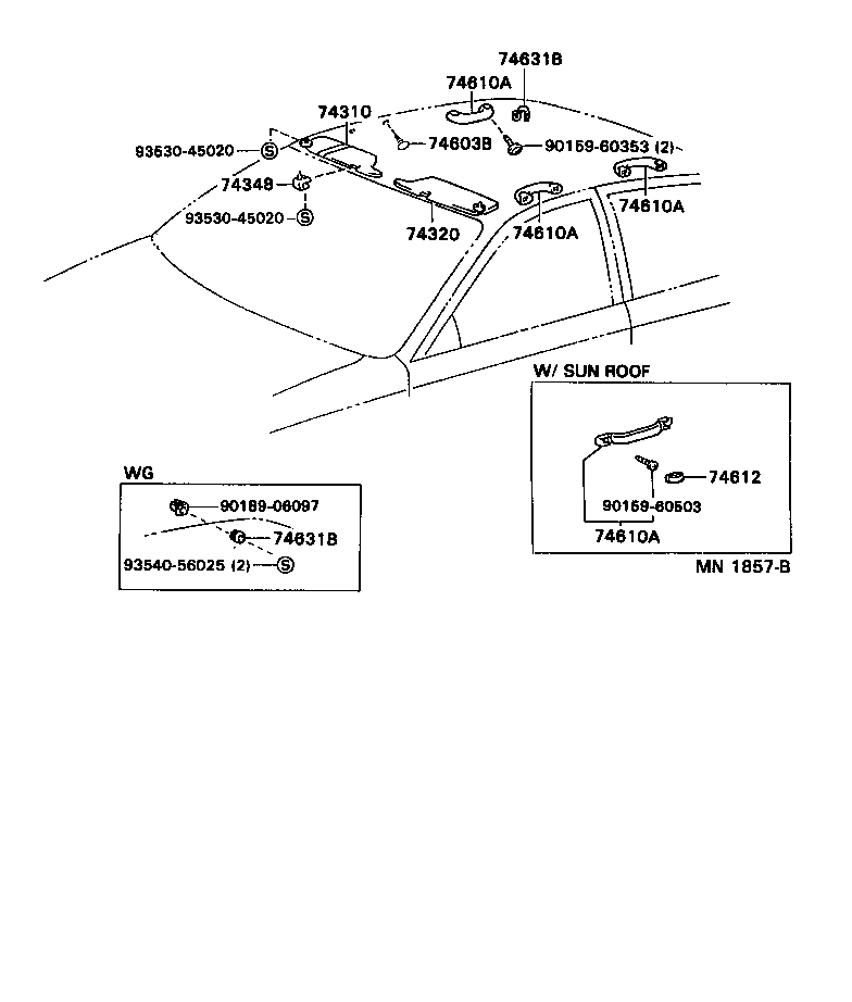 Toyota 74348-33020-J0 HOLDER, VISOR