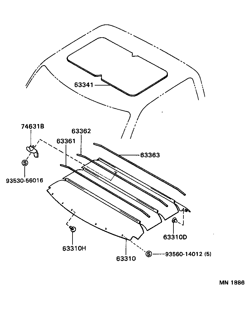 63341-34010 PAD, ROOF SILENCER, NO.1 product image