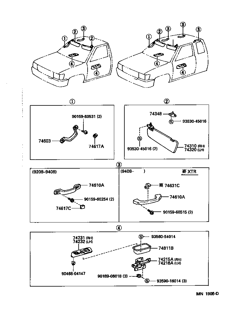 Toyota 74348-12020-B3 HOLDER, VISOR