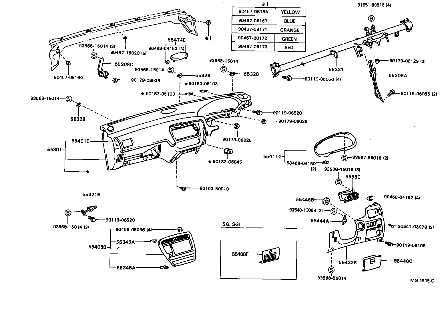 55321-20100 BRACKET, INSTRUMENT PANEL, NO.1 product image