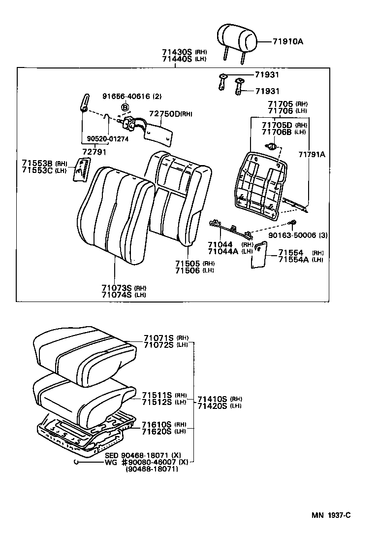 71610-AA010 SPRING ASSY, FRONT SEAT CUSHION, RH(FOR SEPARATE TYPE) product image