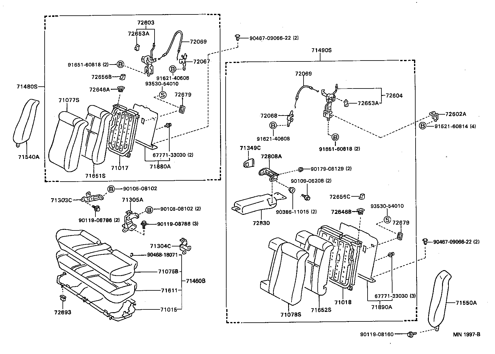 71015-06010 FRAME SUB-ASSY, REAR SEAT CUSHION product image
