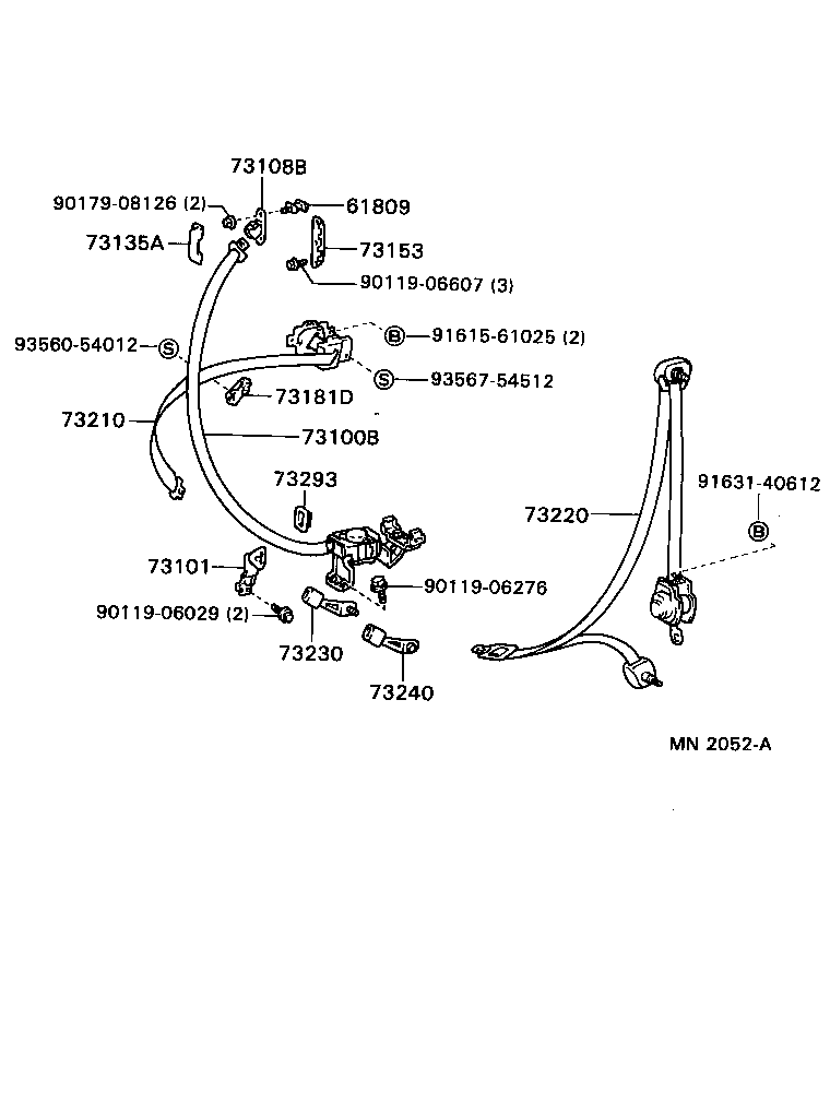 Toyota 73135-16040-01 COVER, SHOULDER BELT ANCHOR, RH