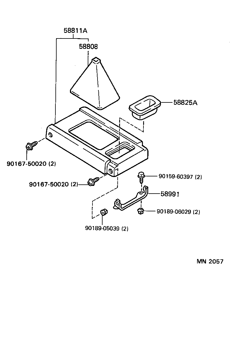 58991-34010 BRACKET, CONSOLE BOX MOUNTING, UPPER product image