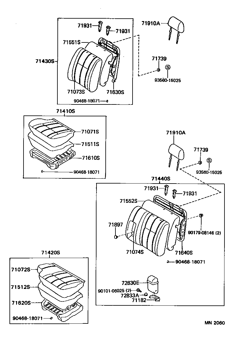 71620-89116 SPRING ASSY, FRONT SEAT CUSHION, LH(FOR SEPARATE TYPE) product image