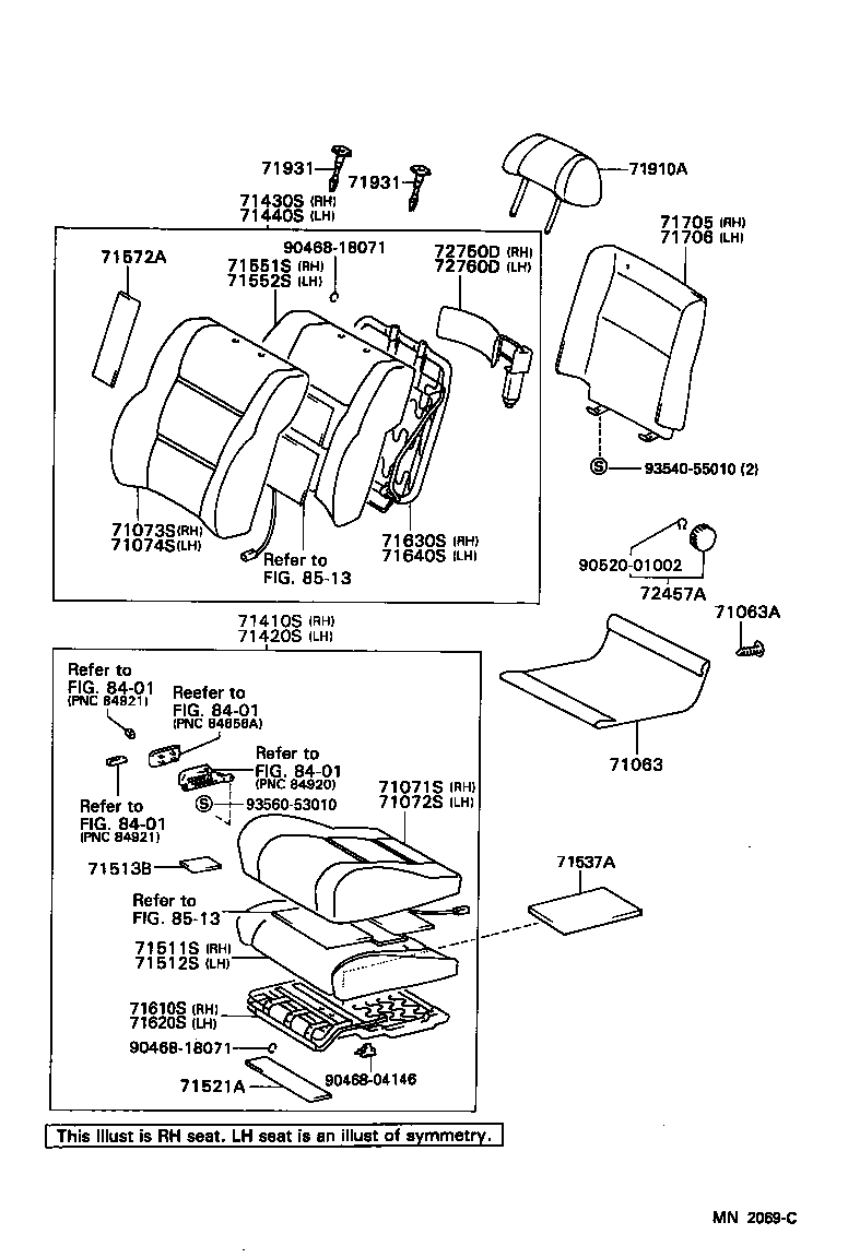 71017-60060 FRAME SUB-ASSY, REAR SEAT BACK, RH product image
