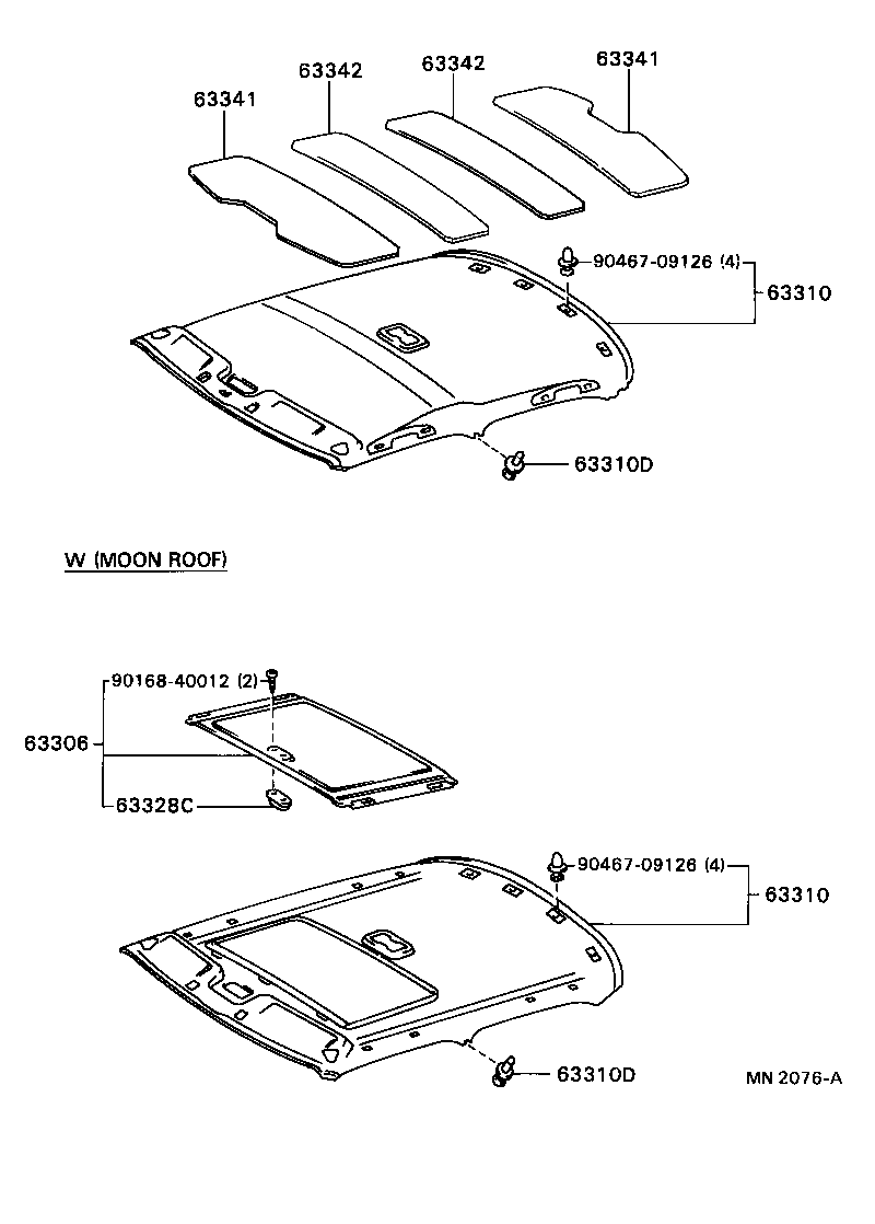 63341-22160 PAD, ROOF SILENCER, NO.1 product image
