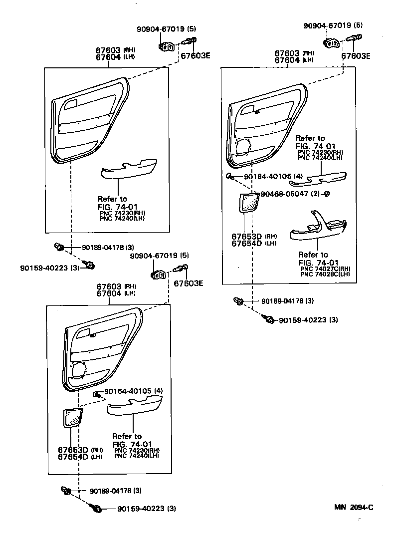 67004-22290 PANEL SUB-ASSY, REAR DOOR, LH product image