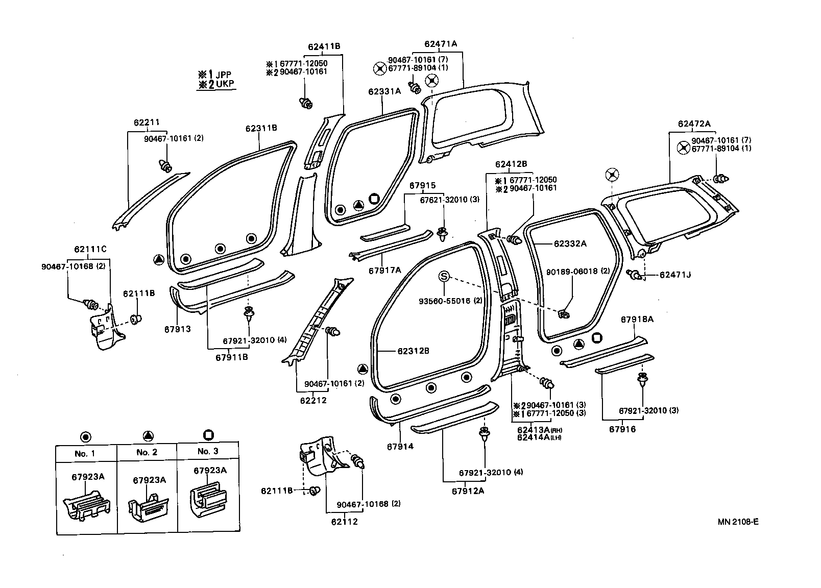 62332-05030 WEATHERSTRIP, REAR DOOR OPENING TRIM, LH product image