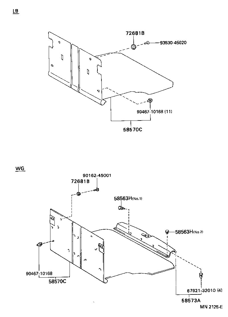 58544-05020 BRACKET, FLOOR CARPET, LH product image