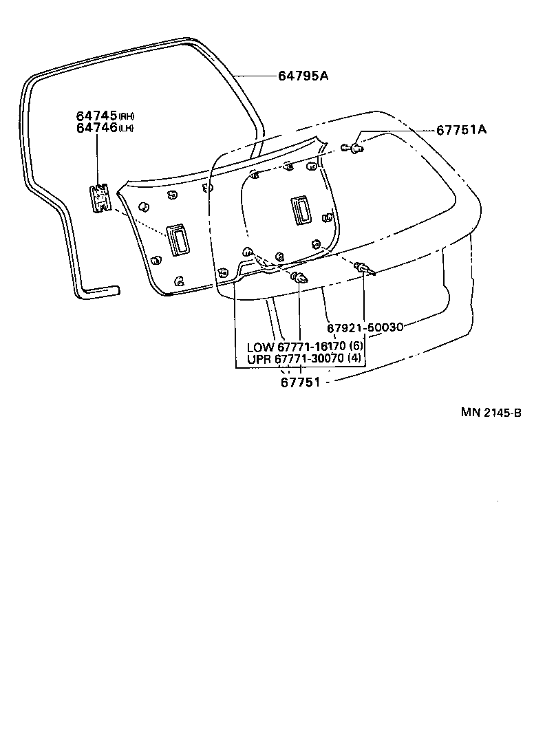 64795-05010 TRIM, BACK WINDOW OPENING product image