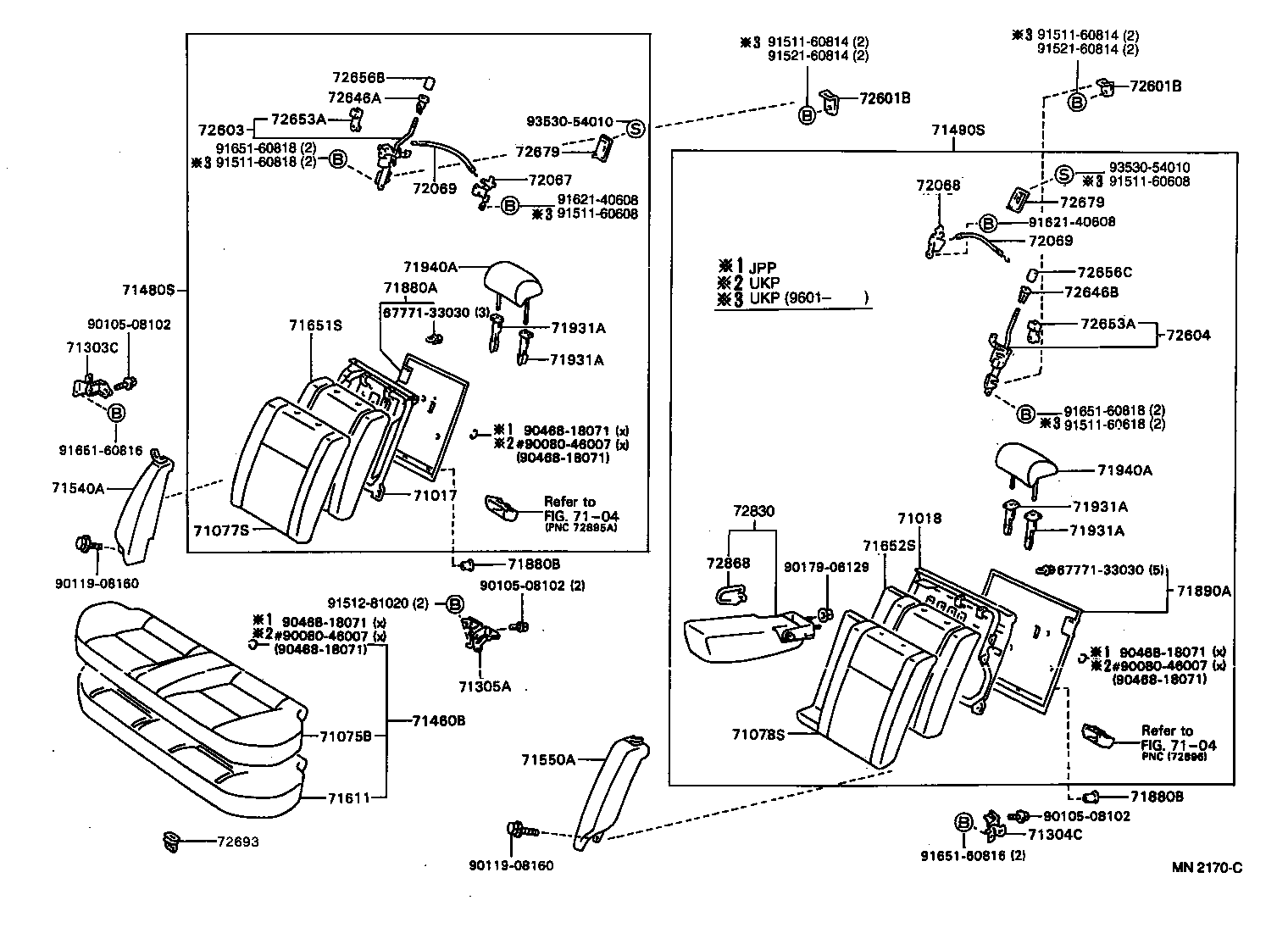 71017-05020 FRAME SUB-ASSY, REAR SEAT BACK product image