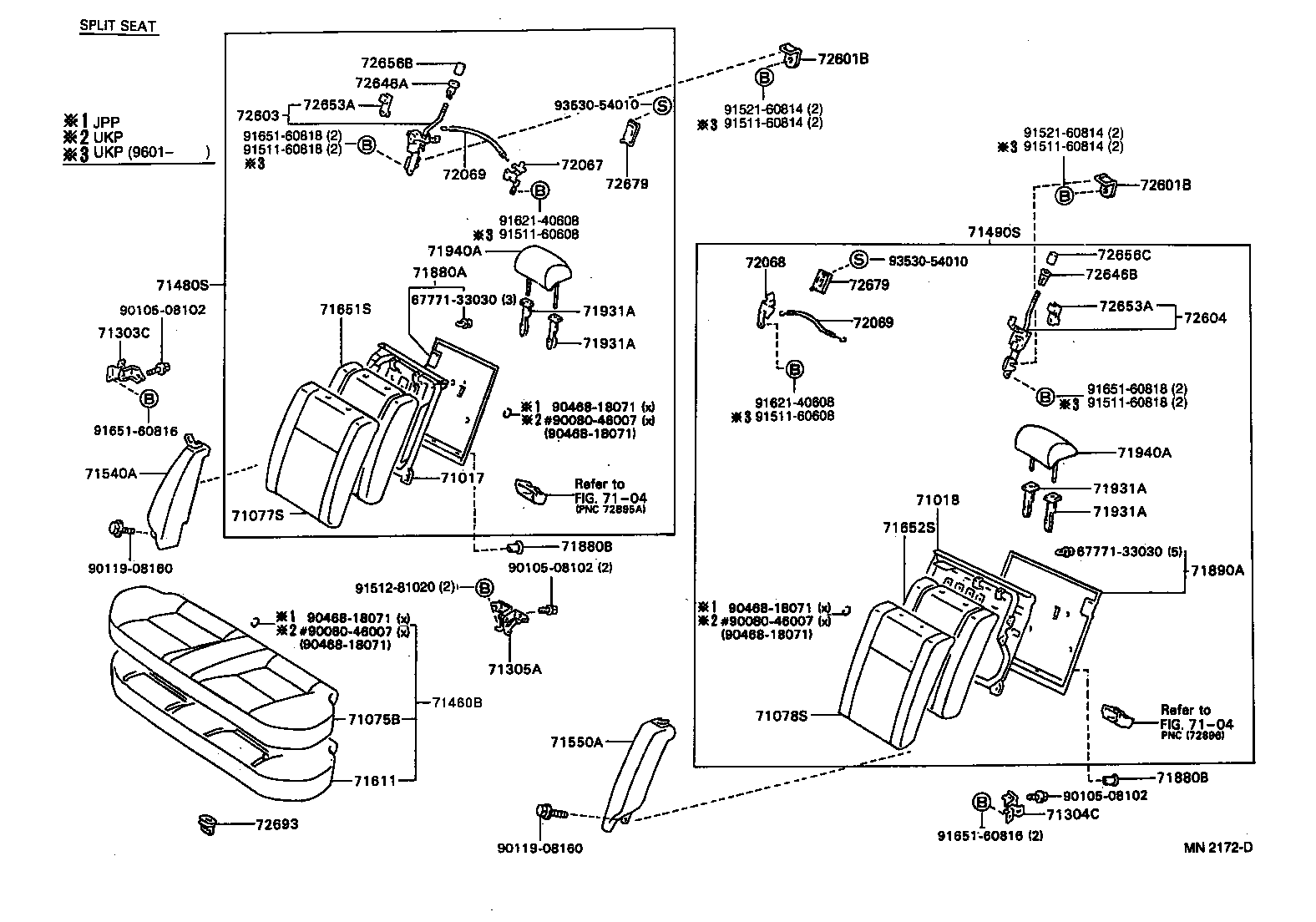 71017-05020 FRAME SUB-ASSY, REAR SEAT BACK product image