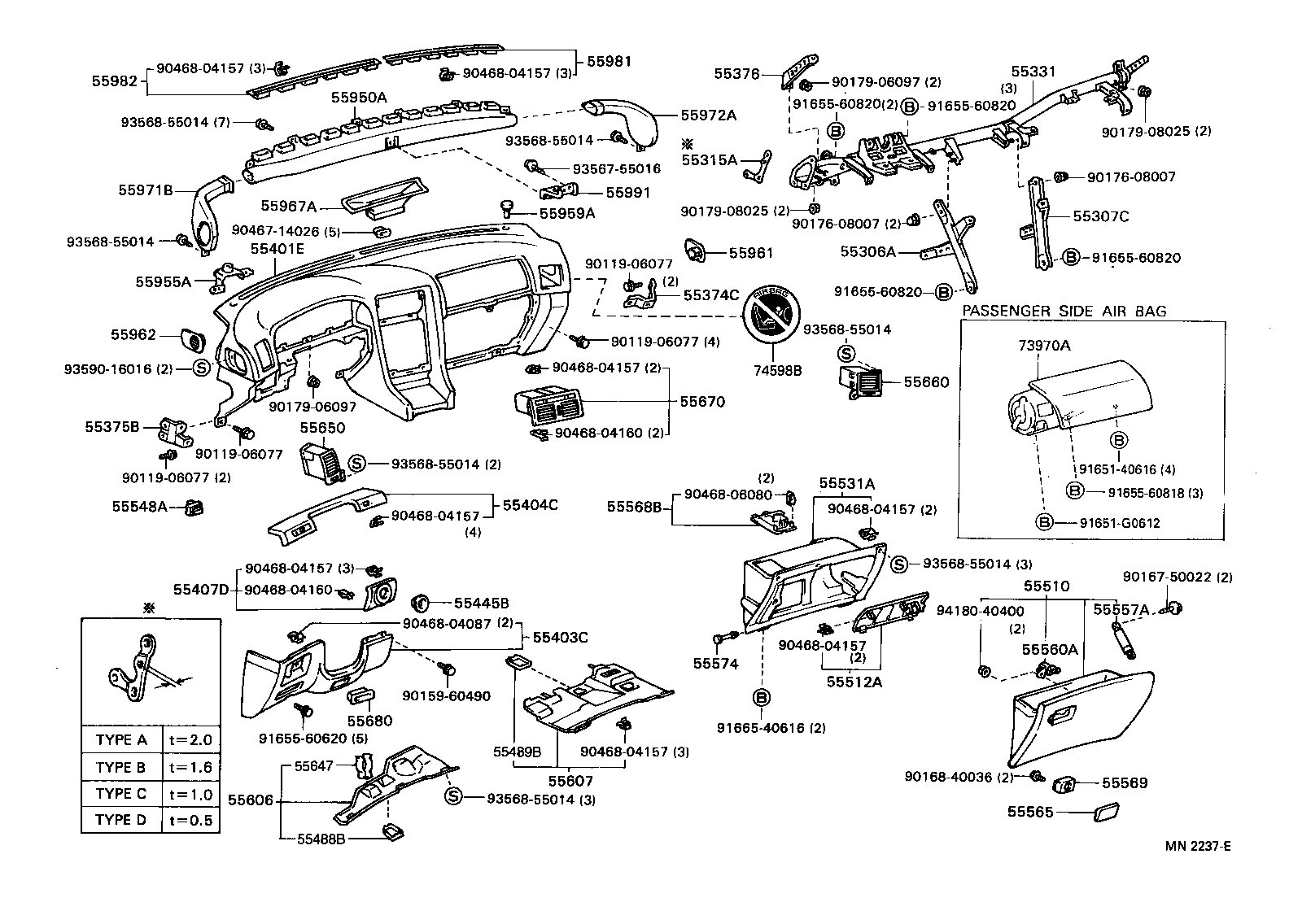 55307-30140 BRACE SUB-ASSY, INSTRUMENT PANEL, NO.2 product image