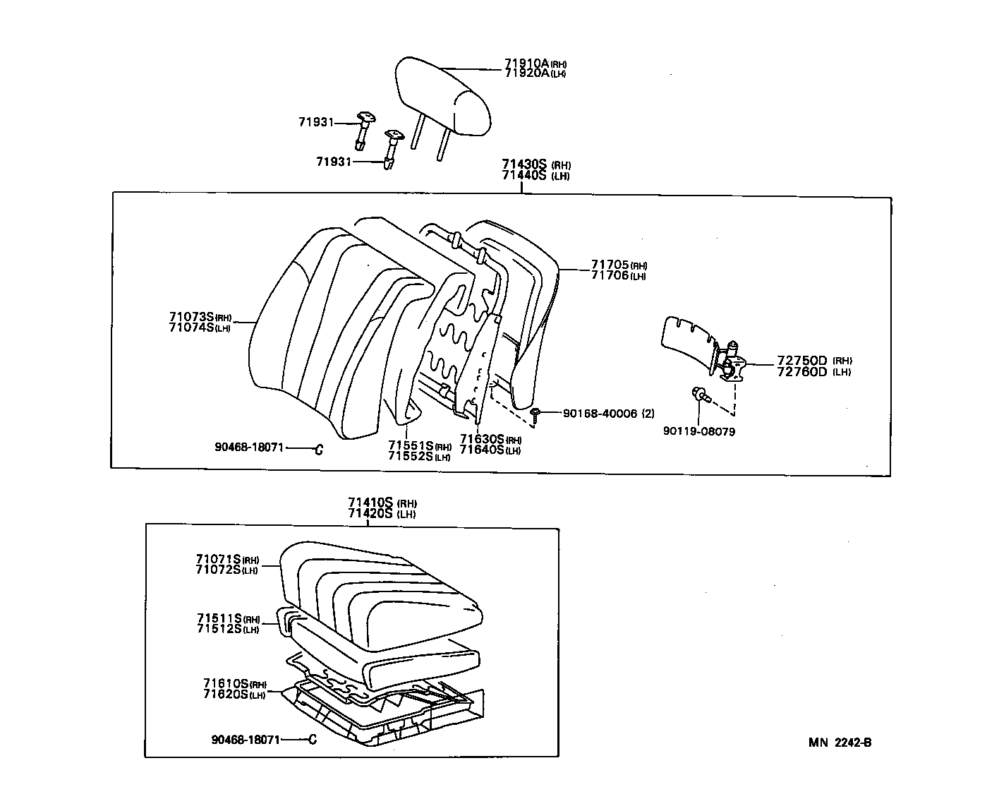 Toyota 71073-3F411-B0 COVER, FRONT SEAT BACK, RH(FOR SEPARATE TYPE)