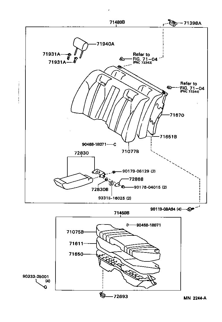 Toyota 71065-30660-B0 COVER, REAR SEAT CUSHION (FOR BENCH TYPE)