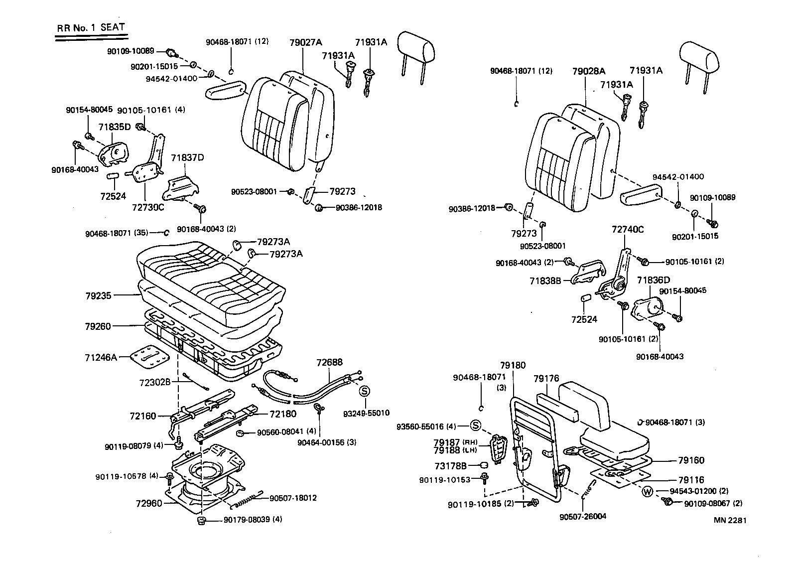 79101-95705 SPRING ASSY, NO.1 SEAT CUSHION product image