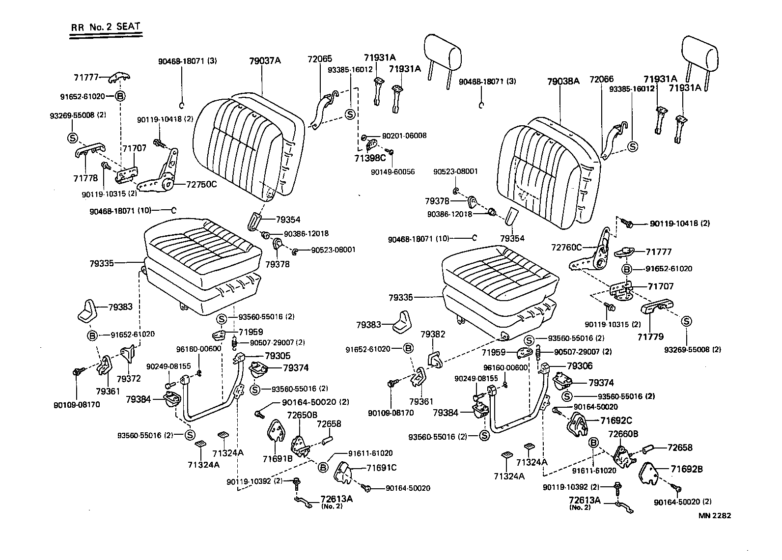 79101-95705 SPRING ASSY, NO.1 SEAT CUSHION product image