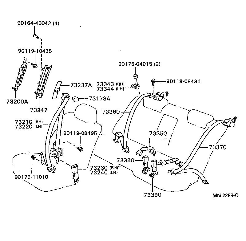 73200-30052 ADJUSTER ASSY, FRONT SHOULDER BELT ANCHOR product image