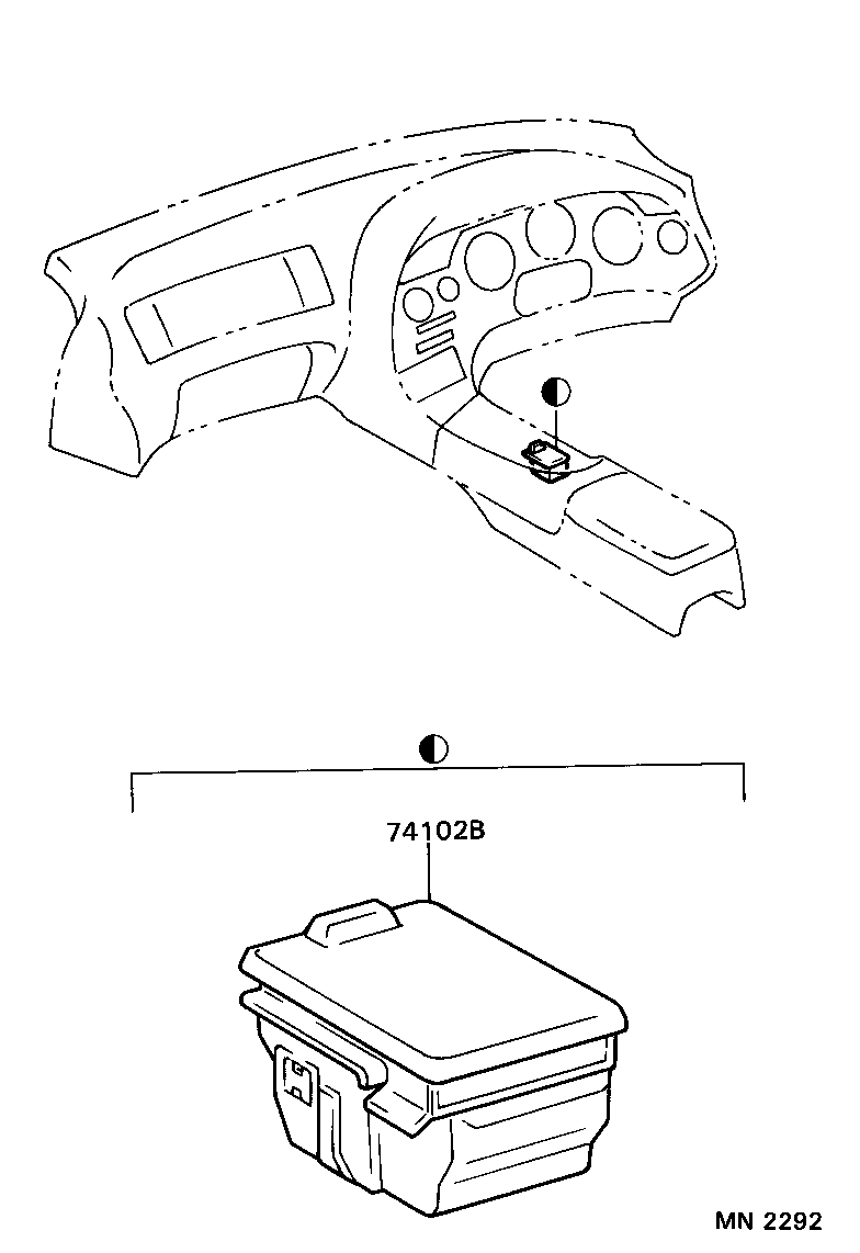 74102-14130 BOX SUB-ASSY, FRONT ASH RECEPTACLE product image