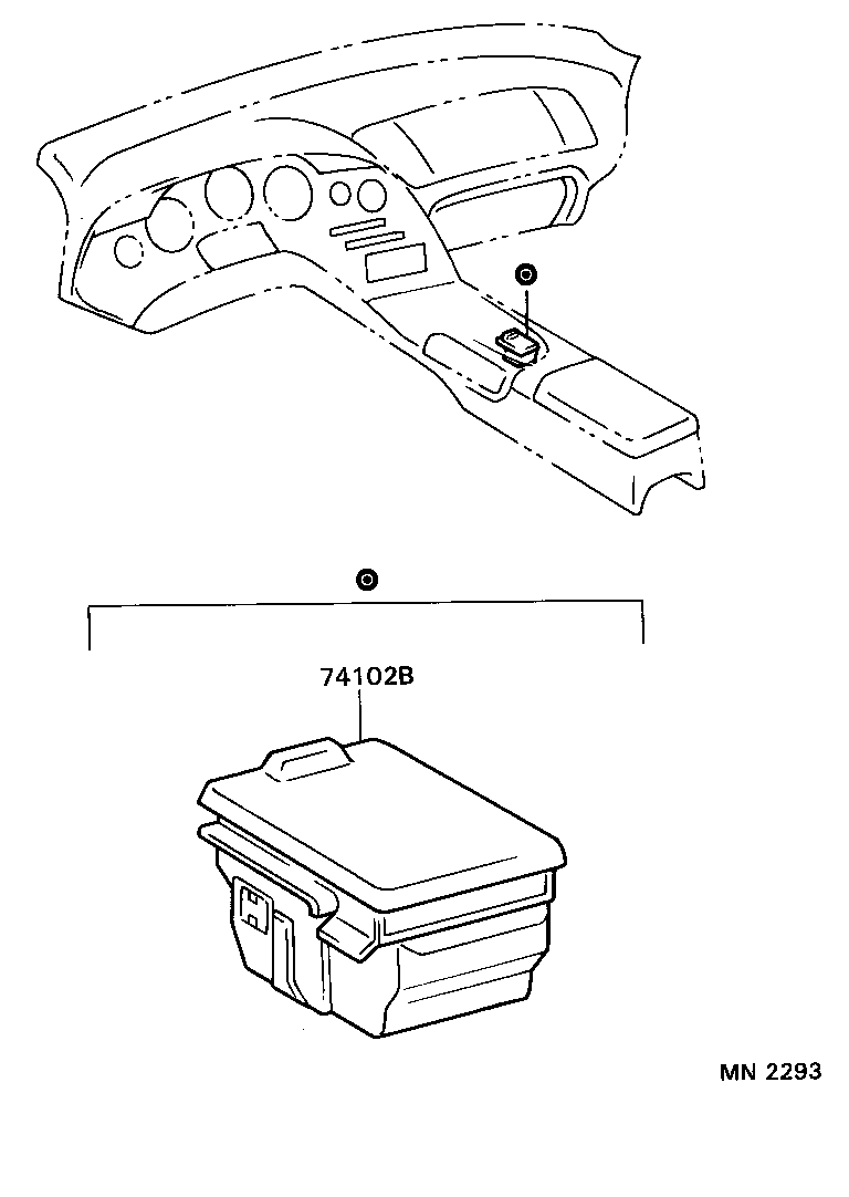 74102-14140 BOX SUB-ASSY, FRONT ASH RECEPTACLE product image