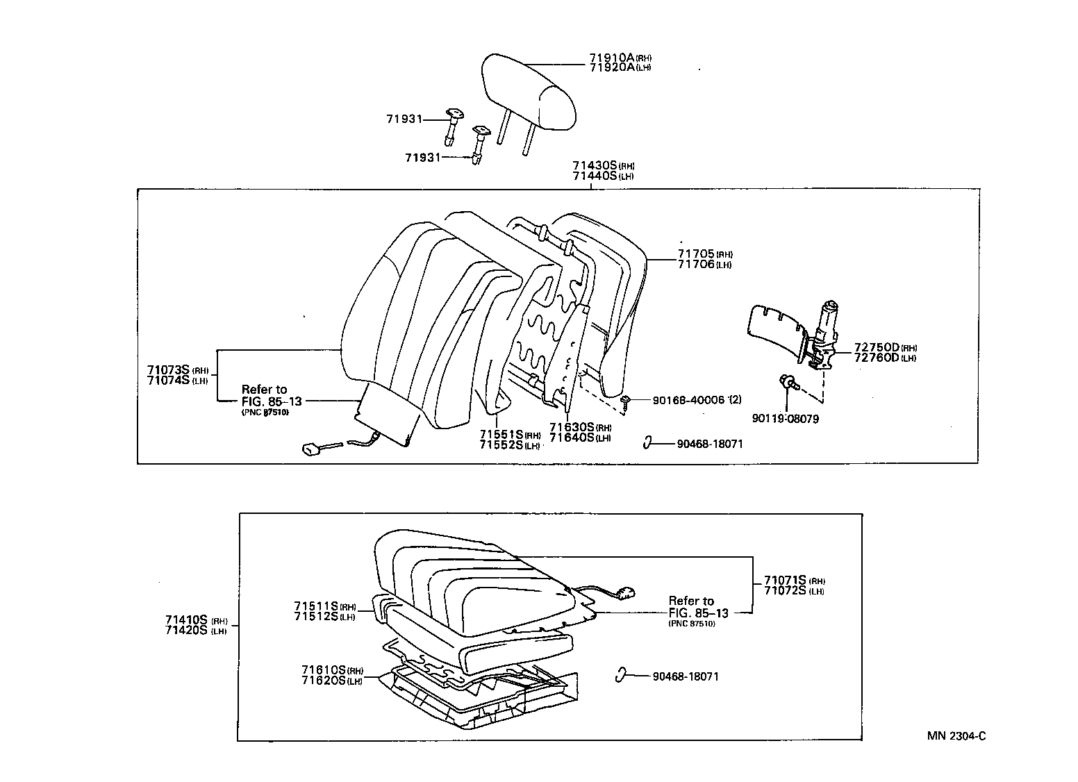 71620-30342 SPRING ASSY, FRONT SEAT CUSHION, LH(FOR SEPARATE TYPE) product image