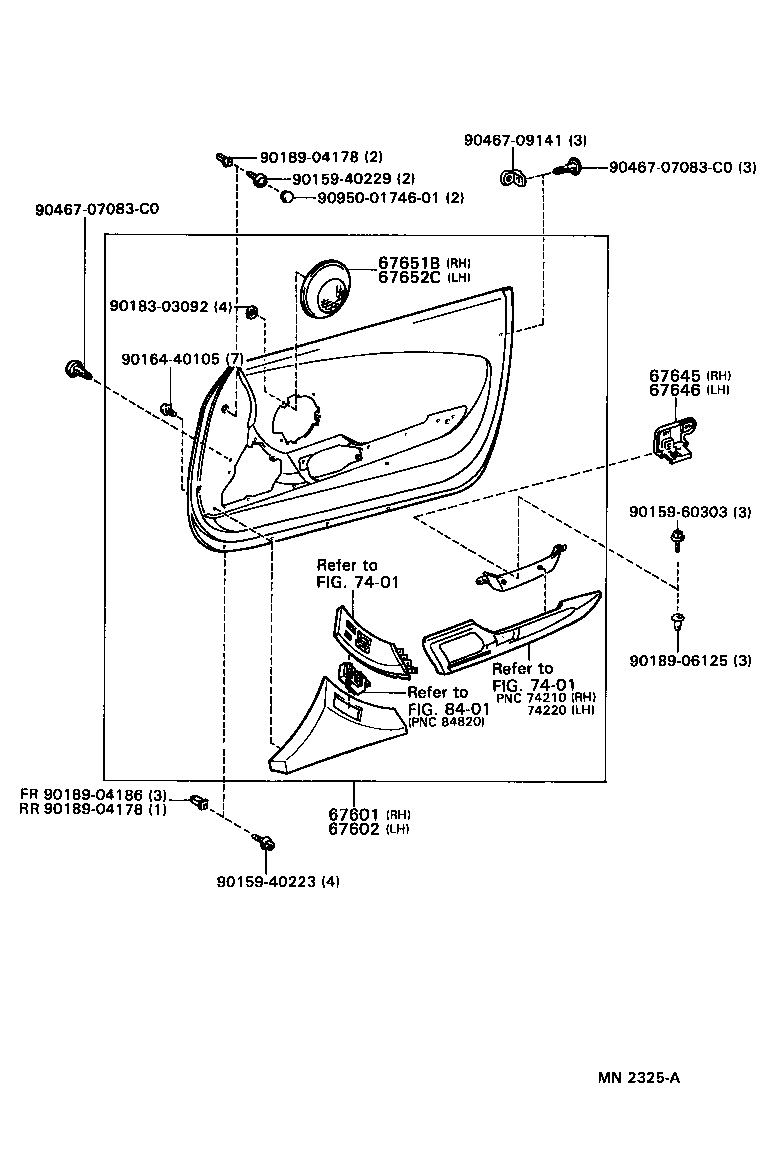 67412-14060 FRAME, FRONT DOOR WINDOW, FRONT UPPER LH product image