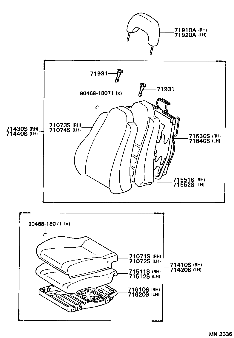 71073-1D080-C1 COVER, FRONT SEAT BACK, LH(FOR SEPARATE TYPE) product image