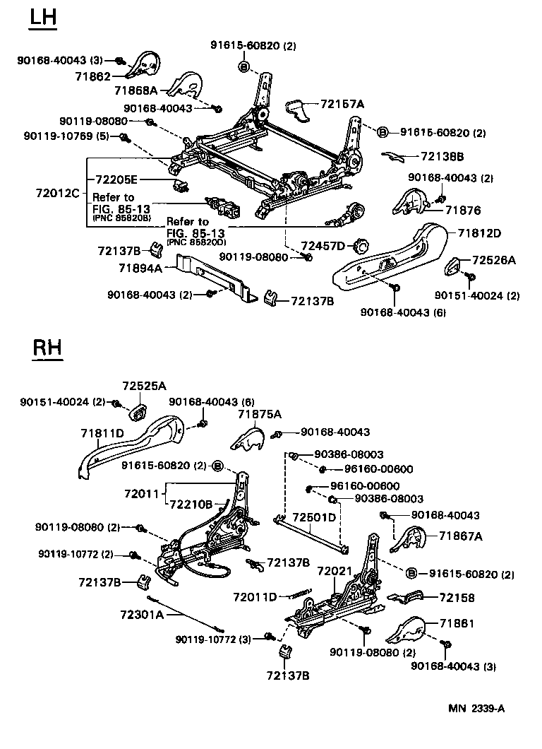 71073-1D080-C1 COVER, FRONT SEAT BACK, LH(FOR SEPARATE TYPE) product image