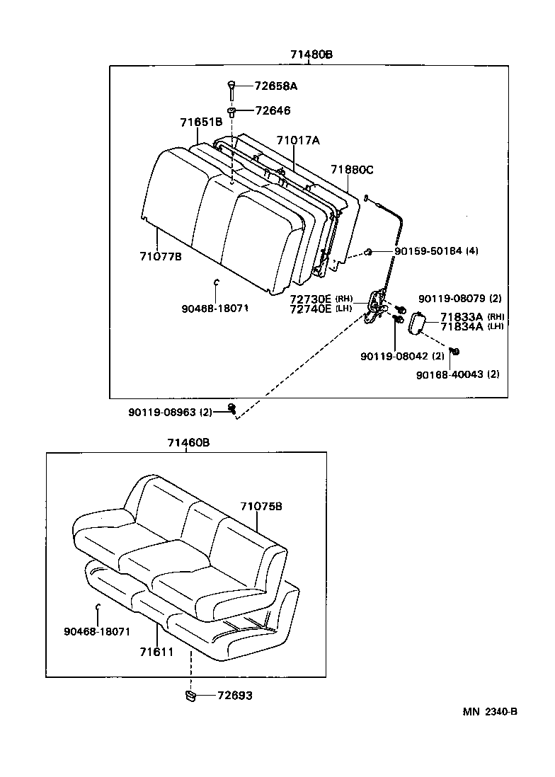 71017-14280 FRAME SUB-ASSY, REAR SEAT BACK product image