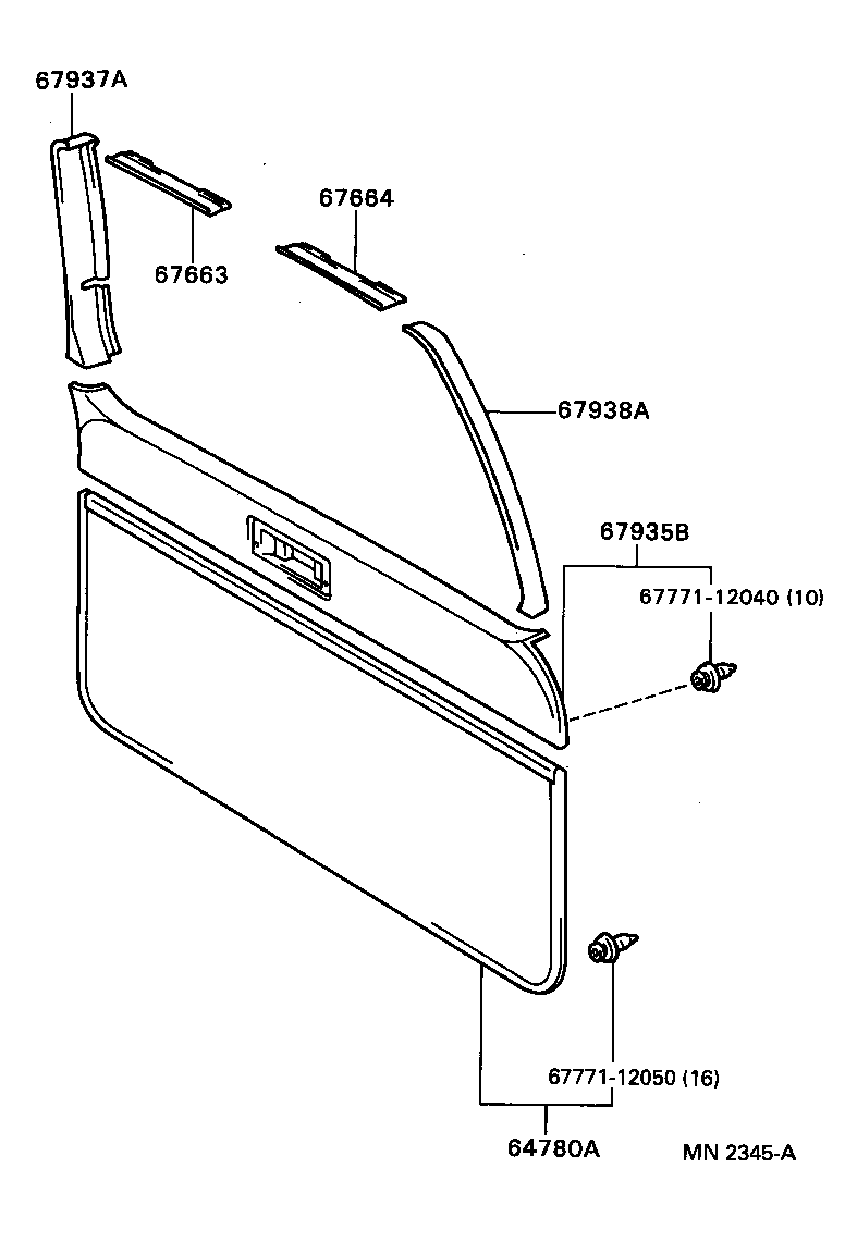 67006-60030 PANEL SUB-ASSY, BACK DOOR, LH product image