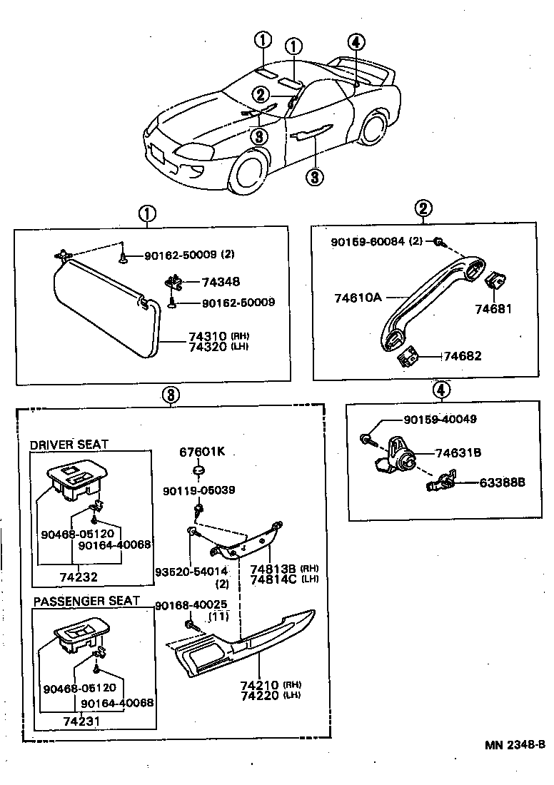 74232-14121 PANEL, FRONT ARMREST BASE, UPPER LH product image