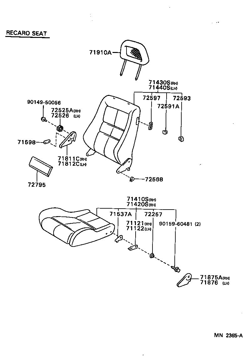 71640-12570 SPRING ASSY, FRONT SEAT BACK, LH(FOR SEPARATE TYPE) product image