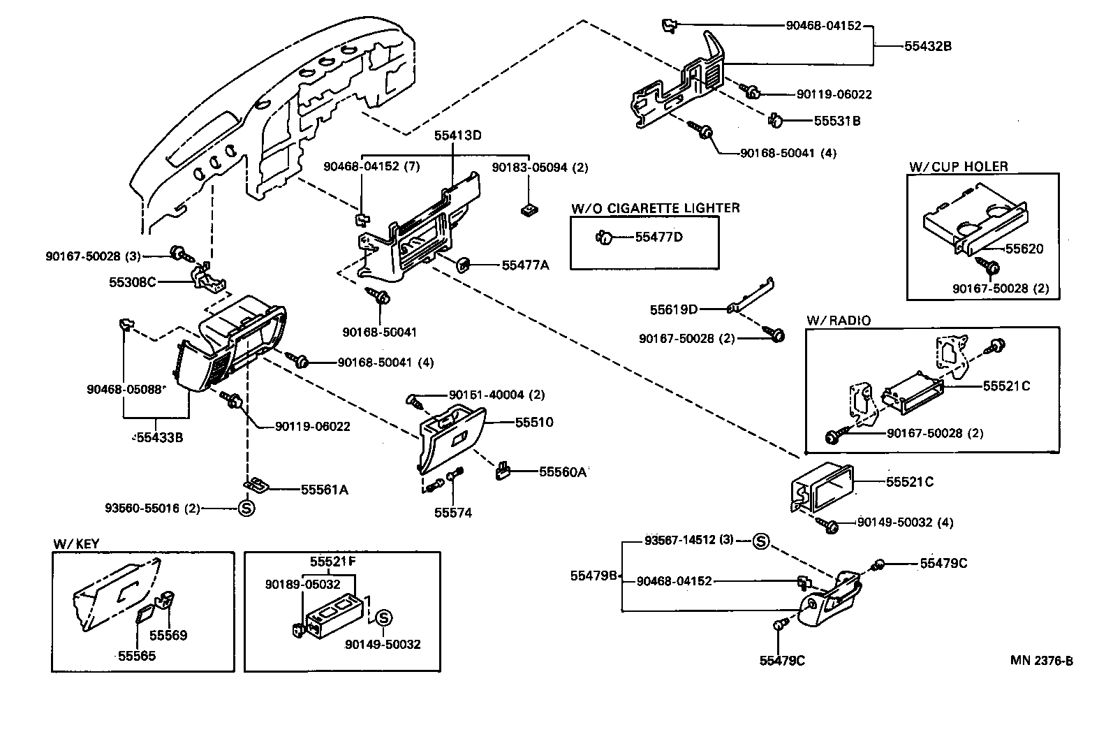 55411-89117 PANEL, INSTRUMENT CLUSTER FINISH, NO.1 product image