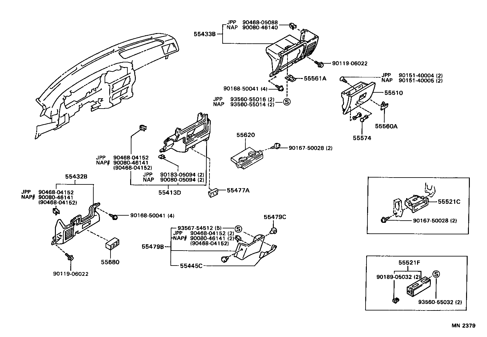 55950-04010 NOZZLE ASSY, DEFROSTER product image