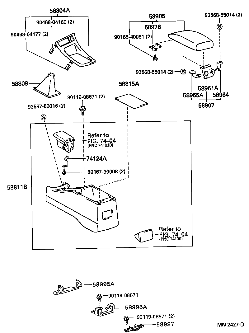 58804-20280 PANEL SUB-ASSY, CONSOLE, UPPER product image