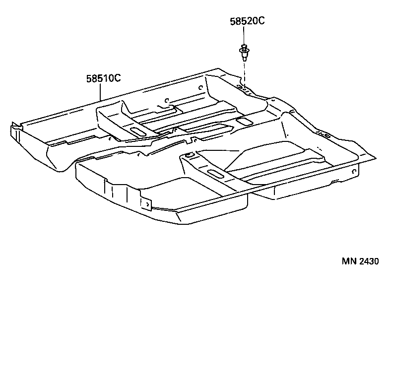 58510-2D830-B0 CARPET ASSY, FRONT FLOOR, FRONT product image