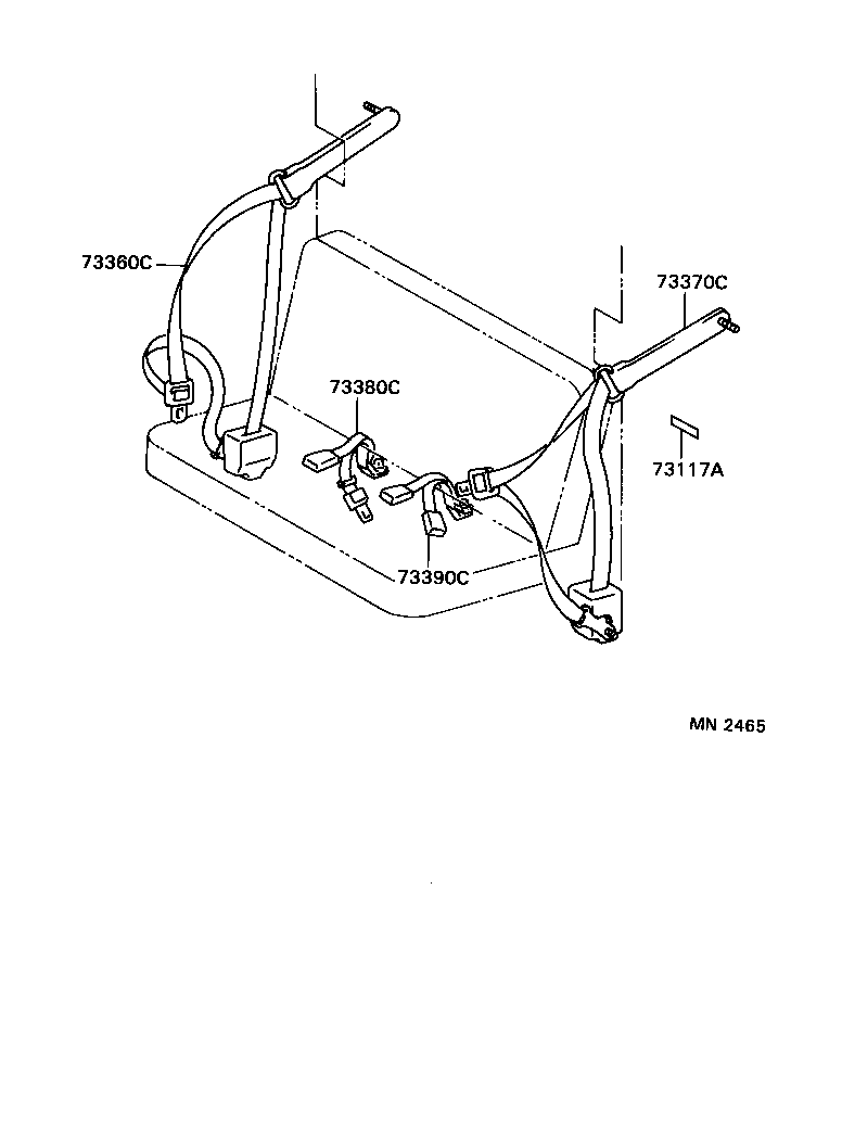 73210-26080 BELT ASSY, FRONT SEAT OUTER, RH product image
